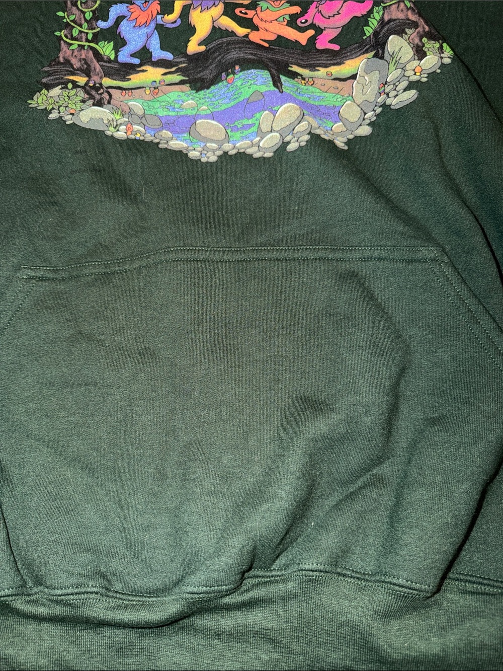 Grateful Dead Wood Bears Forest Graphic Pullover Hoodie Green 2XL NWOT - Picture 4 of 8